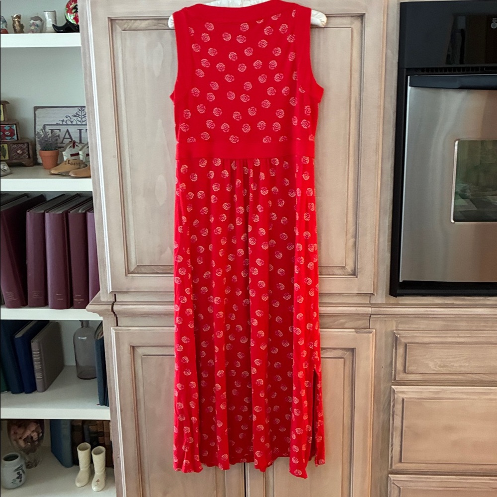Lands' End Red Patterned Sleeveless dress sz S 6-8 - Picture 4 of 4